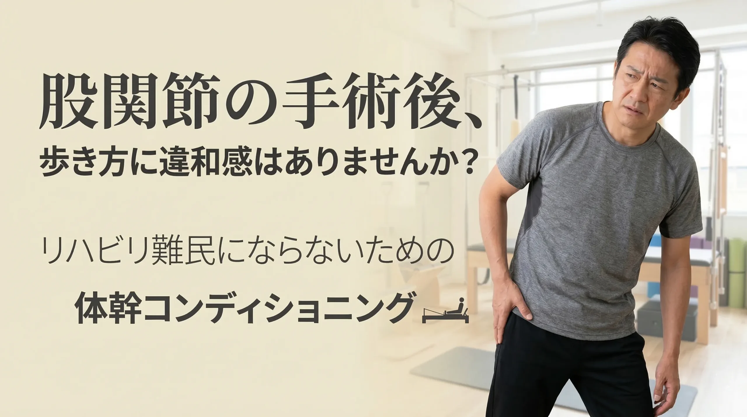 【徳島/変形性股関節症】股関節の手術後、歩き方に違和感はありませんか?リハビリ難民にならないための体幹コンディショニング